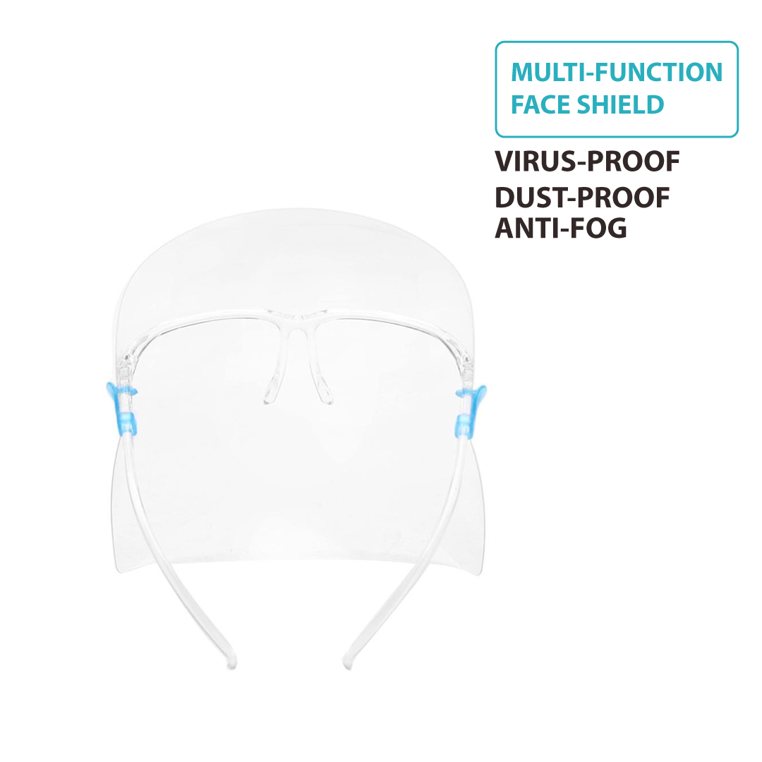face shiled protection with glass frame
